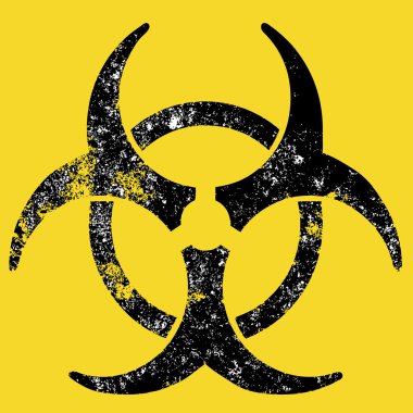 Grunge style biohazard sign, raster version. clipart