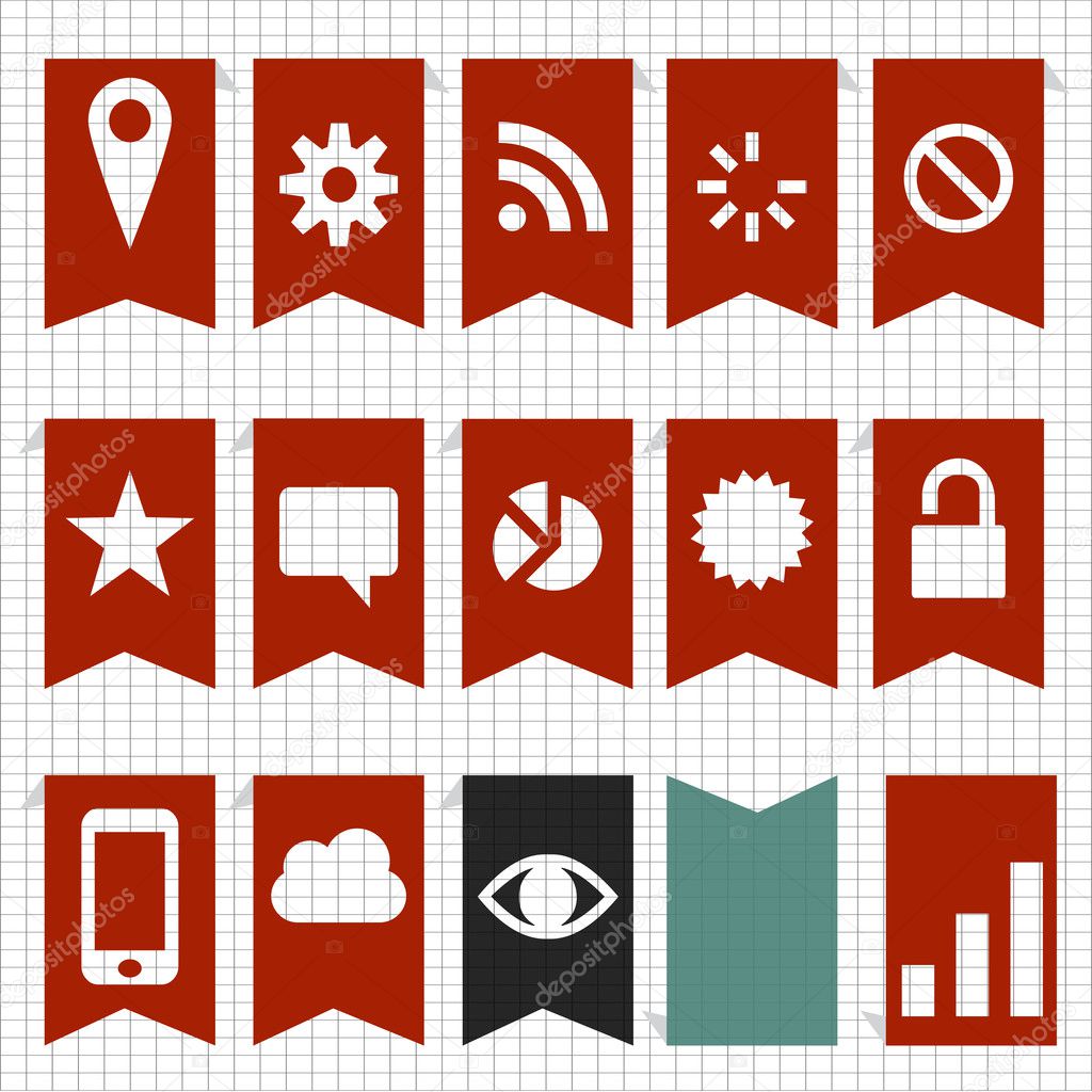 A set of flag style navigation elements