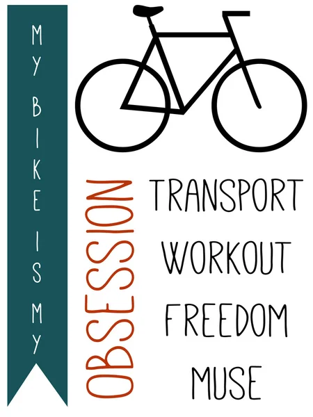 Grafica poster a tema bici per ciclisti appassionati — Vettoriale Stock