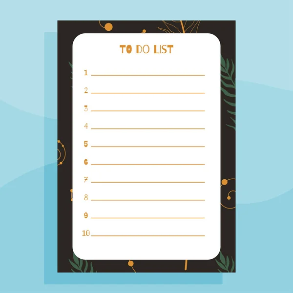 Para Fazer List Planner Print Concept Template Com Mão Desenhada —  Vetores de Stock