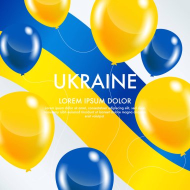 Metin için alanı olan Ukrayna bayrağı konseptine sahip kart