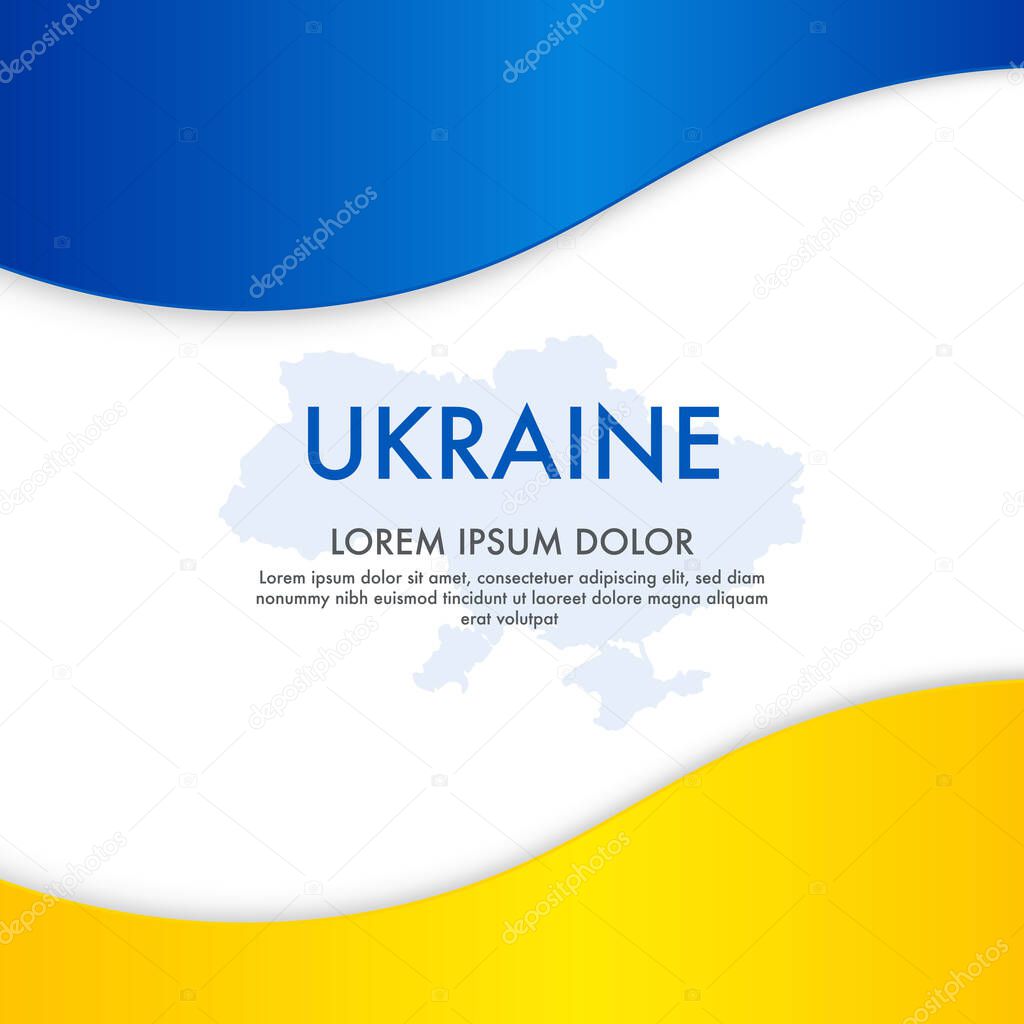 Card with ukrainian flag concept background with space for text