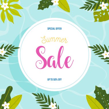 Yaz indirimi broşürü. Vektör illüstrasyon kavramı.