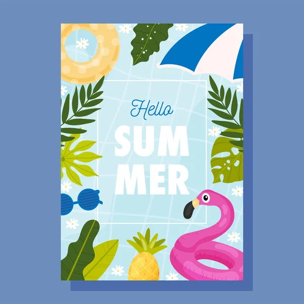 Hola Summer Concepto Ilustración Vectorial — Vector de stock