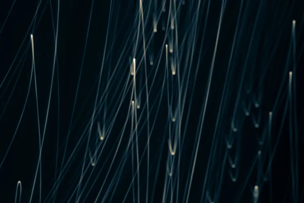 Horizontal navy blue abstract digital banner with vertical light lines and light blur. Backdrop.