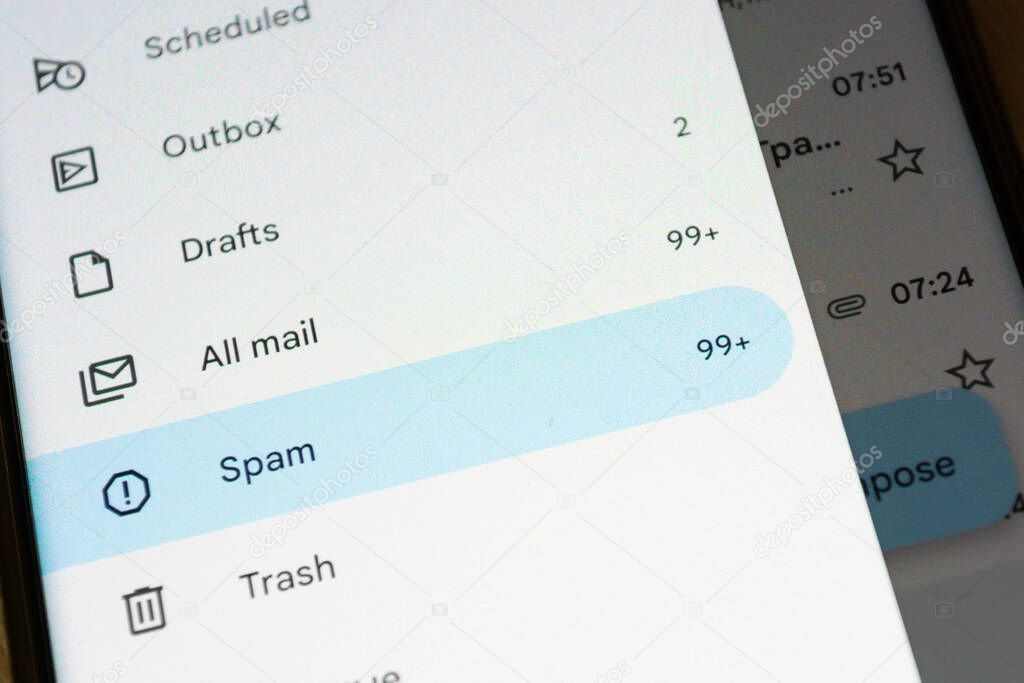 Spam in the phone or smartphone, blocking unwanted mailings.