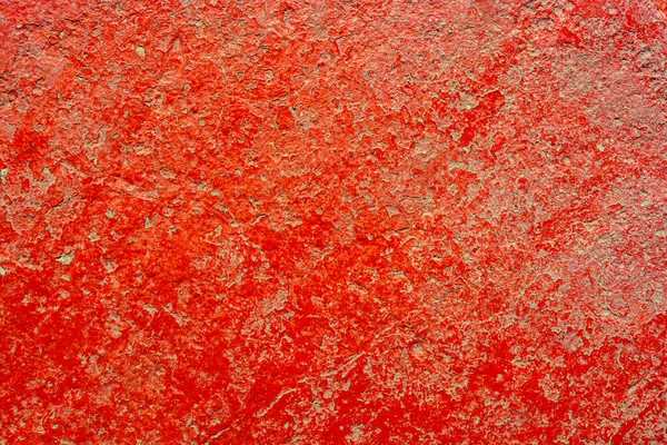 Красный Потрескавшийся Фон Краски Сером Бетоне Старая Штукатурка — стоковое фото