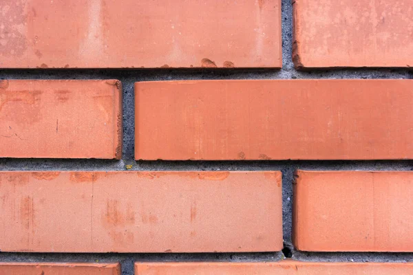 Brickwork Close Achtergrond Rode Bakstenen Muur Stockfoto