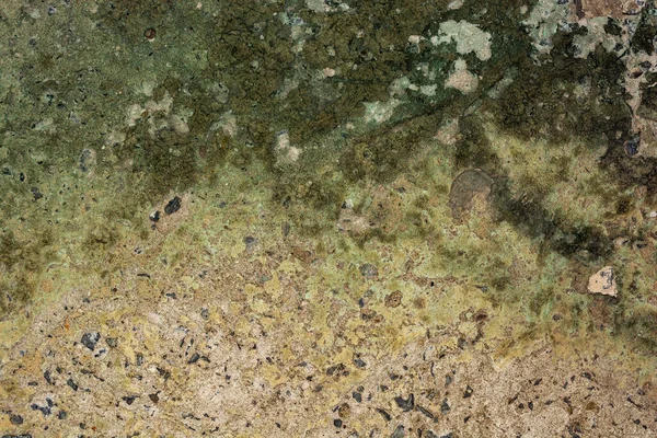 Old Cracked Concrete Green Tint Traces Copper Oxide Backdrop — стоковое фото