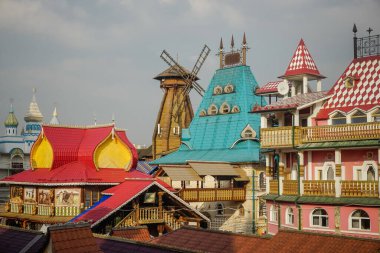 Izmailovsky Kremlin Moskova 'daki eski güzel Rus mimarisi. Rusya