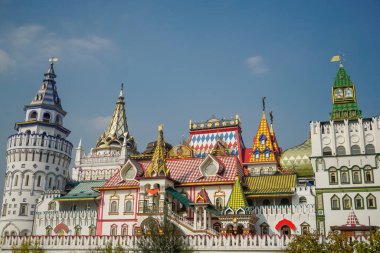 Izmailovsky Kremlin Moskova 'daki eski güzel Rus mimarisi. Rusya