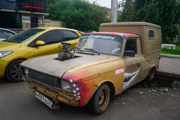 Krasnojarsk Rusland Juni 2019 Oude Russisch Getunede Auto — Stockfoto