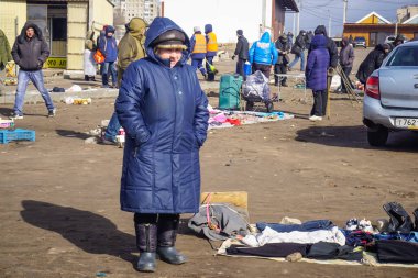 Voronezh, Rusya - 15 Mart 2020: Bit pazarı insanların eski ve antika sattığı bir yer