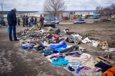 Voronezh, Rusya - 15 Mart 2020: Bit pazarı insanların eski ve antika sattığı bir yer
