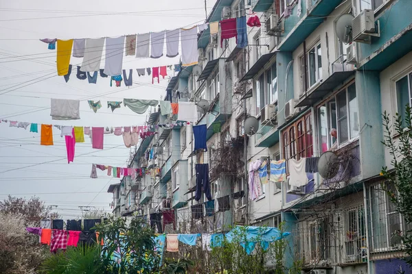 Dagomys Russia March 2020 Clothes Dried Clothesline — Stock Photo, Image