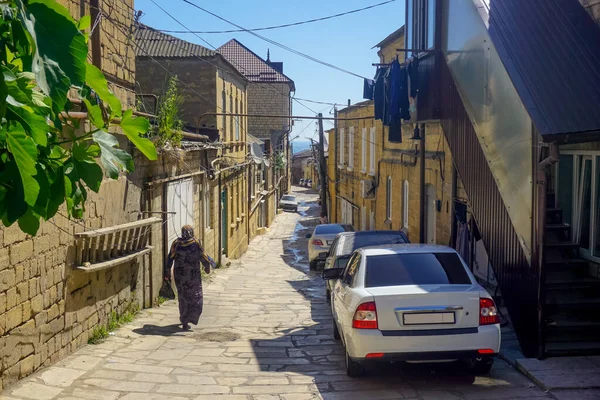 Старая Узкая Каменная Улица Дербенте Дагестане — стоковое фото