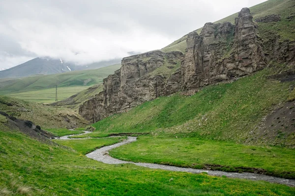 Sinuoso Río Montaña Las Montañas Daguestán — Foto de Stock