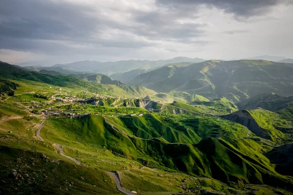 Pittoreska Landskap Bergen Byn Chokh Dagestan — Stockfoto