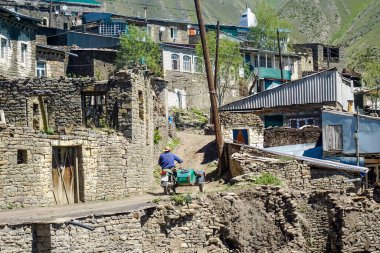 Dağıstan 'daki antik Richa köyünün mimarisi ve sokakları