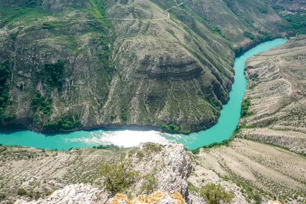 Malebná Krajina Sulakova Kaňonu Dagestánské Republice Rusku — Stock fotografie