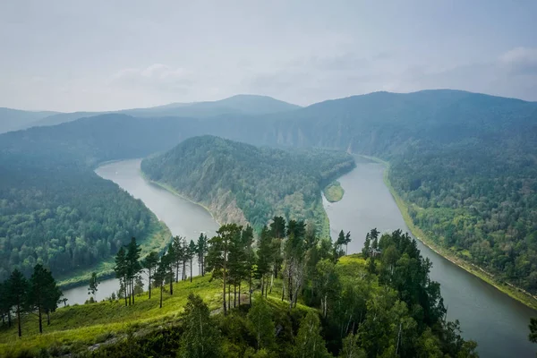 Mana Smyčka Krasnojarsku Krai Létě — Stock fotografie