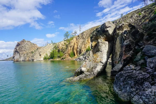 Hermosa Costa Isla Olkhon Lago Baikal Siberia — Foto de Stock