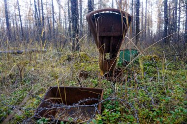 Trans Baykal bölgesindeki Gulag 'dan kalma eski aletler.