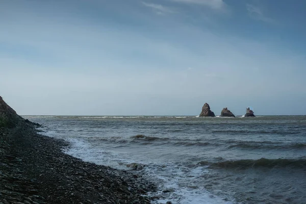 Rocas Tres Hermanos Mar Aleksandrovsk Sakhalinsky Isla Sakhalin —  Fotos de Stock