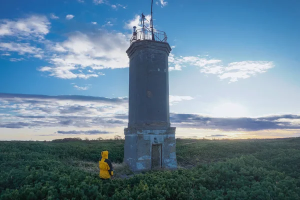 Alter Gemauerter Leuchtturm Der Küste Der Sachalin Insel Russland — Stockfoto