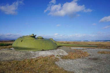 Rusya 'nın Sakhalin Adası açıklarında eski uçaksavar silahları.