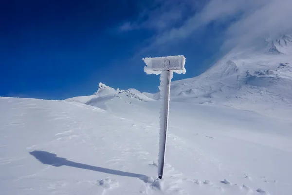 Заморожений Стовп Схилі Вулкана Авачинський Взимку Камчатці — стокове фото