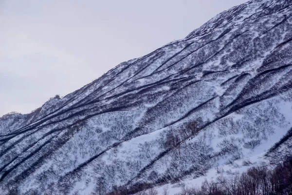 Zimą Pokryty Śniegiem Pasmo Górskie Półwyspie Kamczatka Rosji — Zdjęcie stockowe