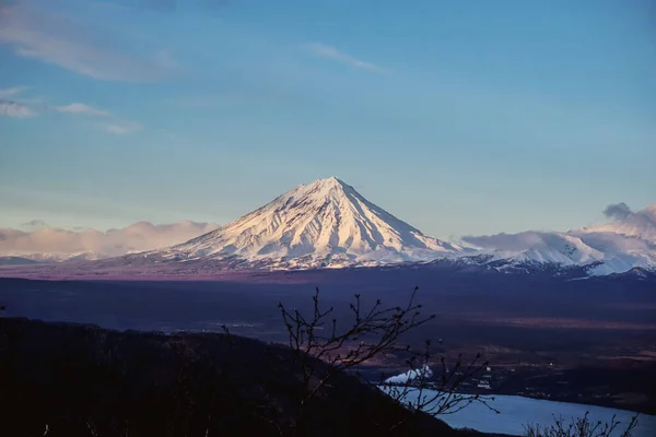 Kamçatka Güzel Bir Havada Koryaksky Volkanı Manzarası — Stok fotoğraf