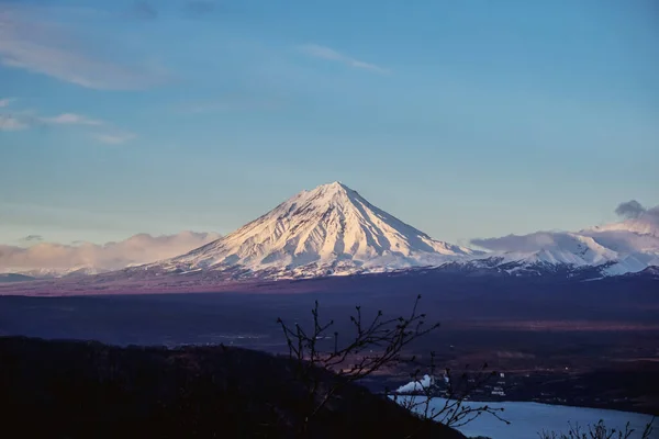 View Koryaksky Volcano Good Weather Kamchatka — Stock Photo, Image