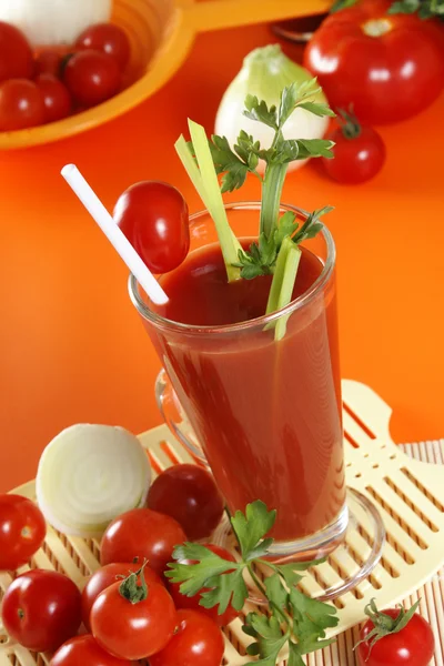 Suco de tomate fresco — Fotografia de Stock