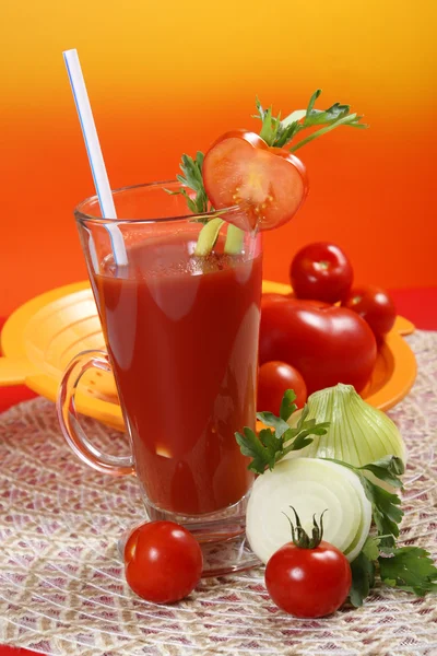 Suco de tomate fresco — Fotografia de Stock