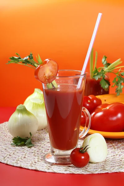 Suco de tomate fresco — Fotografia de Stock