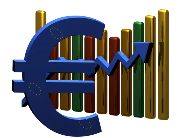 Euros, con el estado de los gráficos — Foto de Stock