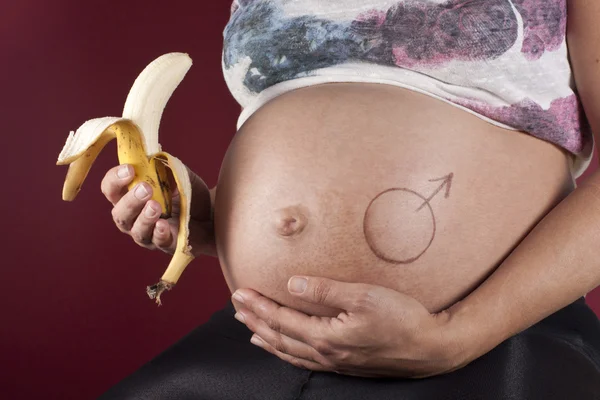 Pregnant it´s a boy — Stock Photo, Image