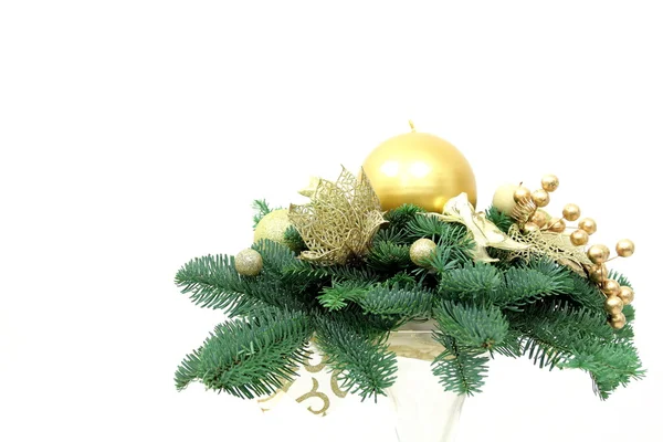 Karácsonyi dekoráció gyertyával — Stock Fotó