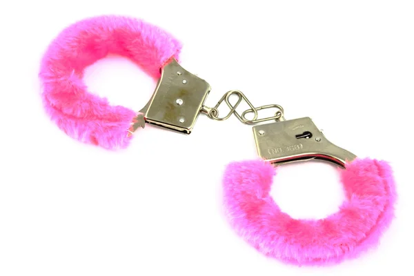 Pink handcuffs toy. — Stock Photo, Image