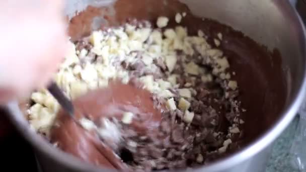 Chocolate mousse — Stock Video