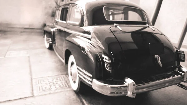Modelo Velho Carro Preto Retro Soviético — Fotografia de Stock