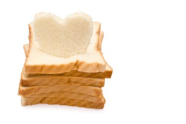 kalp şeklinde kırpma yolu ile üst up Stack ekmek