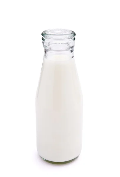 Fles van melk met uitknippad — Stockfoto