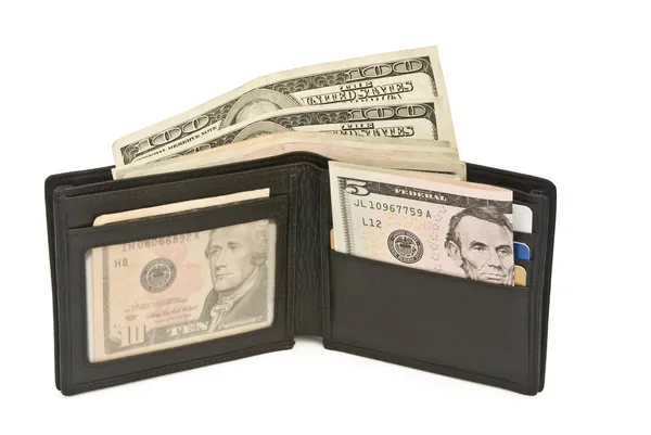 Wallet and USD dollars with clipping path — Stock Photo, Image