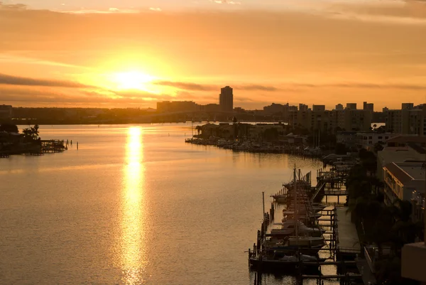 Solnedgång i clearwater på tampa florida — Stockfoto