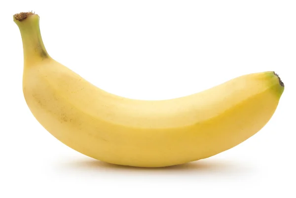 Banana isolada em branco com caminho de recorte — Fotografia de Stock