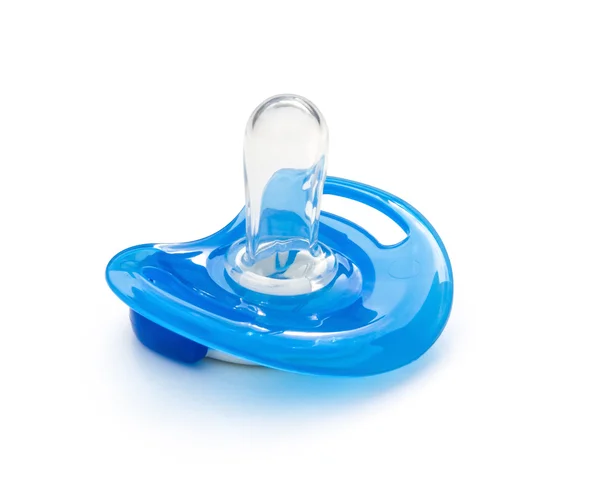 Blue pacifier isolated on white with clipping path — Stock Photo, Image