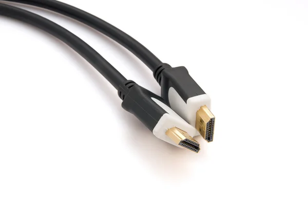 在白色的 hdmi 电缆 — 图库照片